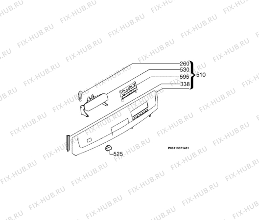 Взрыв-схема посудомоечной машины Electrolux ESF67071XR - Схема узла Command panel 037